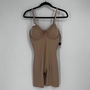 Red Hot Spanx bodysuit womens large L strappless cupped shapewear slimming